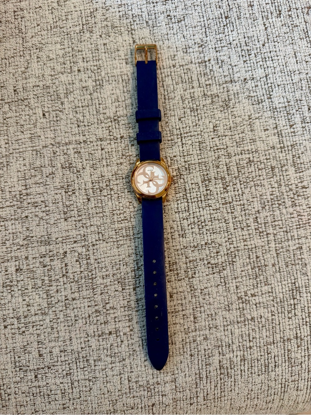 Guess Blue Strap Watch with Gold-Tone Case